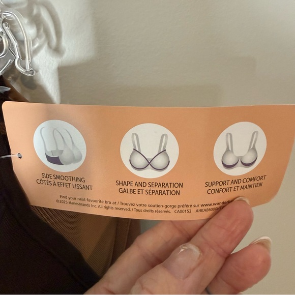 WONDERBRA New 2 Pack T-Shirt Bra Underwire Padded Adjustable Strap Brown Tan 36C - Picture 9 of 9
